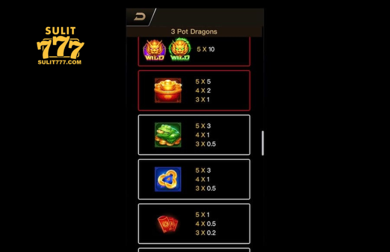 Sulit777-3 Pot Dragons 3