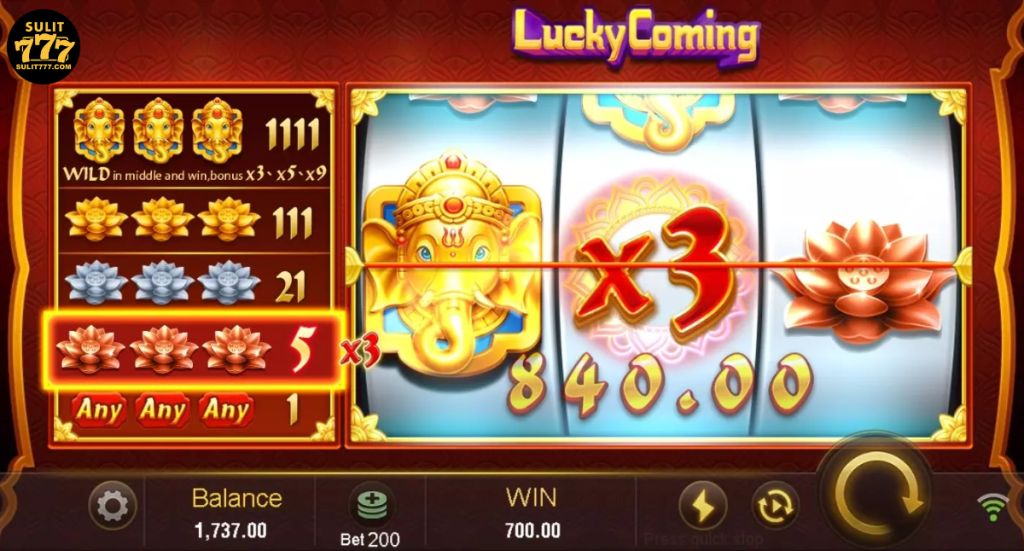 Sulit777-Lucky Coming 6