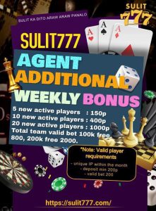 sulit777 agent additional bonus