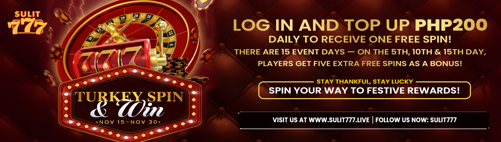 SULIT777-TURKEY SPIN AND WIN 1940 x 550